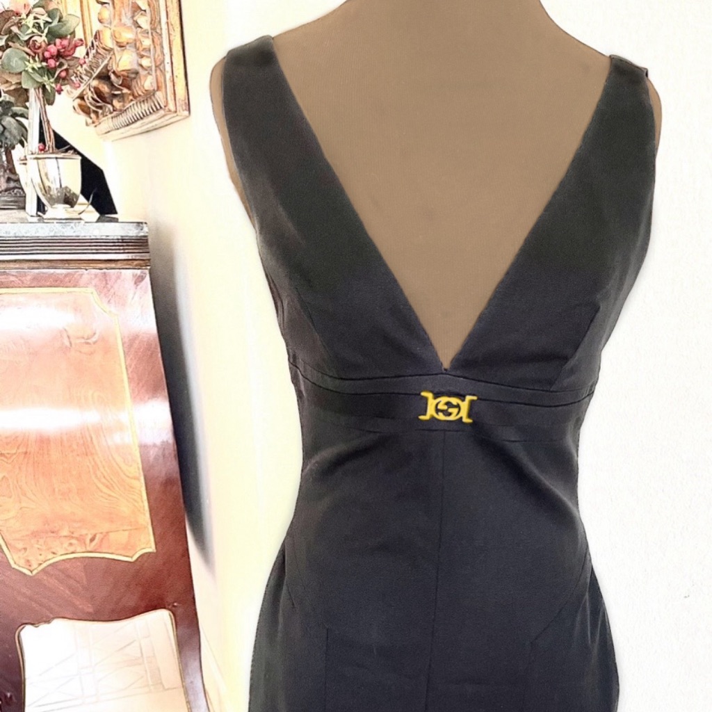 Elegant Black Dress With Gold Accent